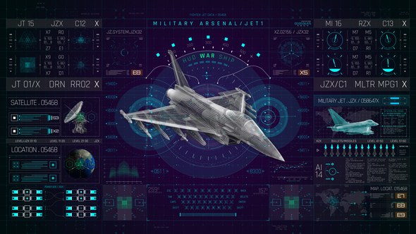 Videohive HUD PRO Military Jet Elements template preview