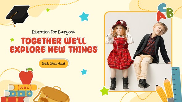 Videohive Baby Care Kindergarten School Opener Video Displays template preview
