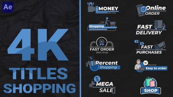 Videohive Shopping Titles Pack Titles template preview