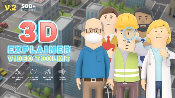 Videohive 3D Characters Explainer Toolkit v2 Product Promo template preview