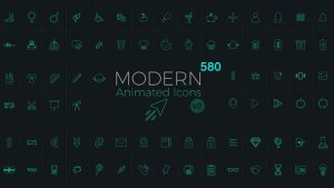 Videohive Modern Animated Icons Library Elements template preview