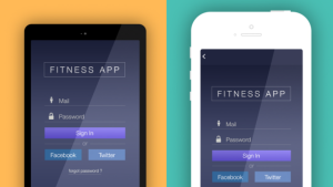 Flat App Promo Video Displays template preview