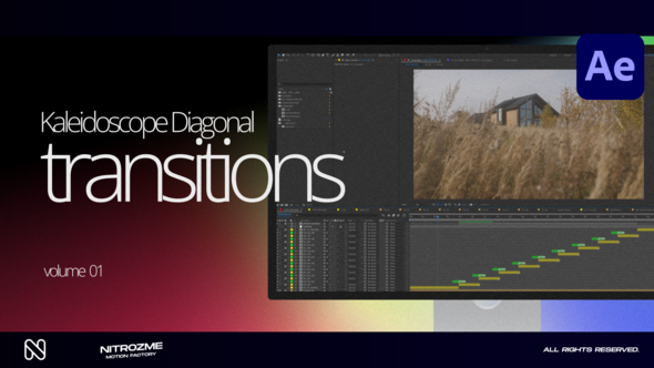 Videohive Kaleidoscope Diagonal Transitions Vol. 01 Elements template preview