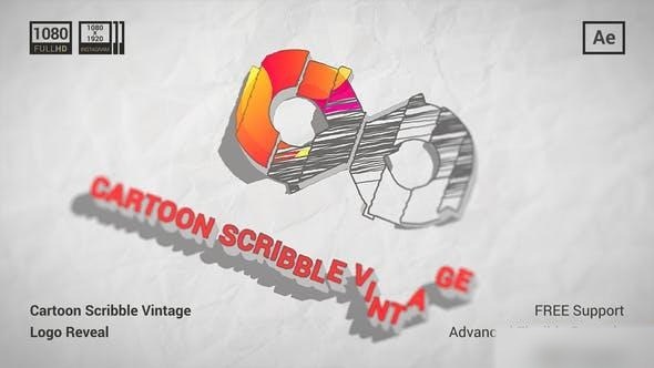 Videohive Cartoon Scribble Vintage Logo Reveal Logo Stings template preview