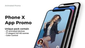Phone X - App Promo Video Displays template preview