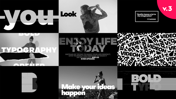 Videohive Bold Typo Opener Openers template preview