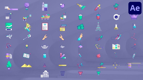 Videohive Miscellaneous Icons for After Effects Elements template preview