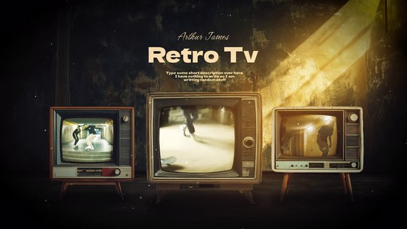 Videohive Retro Tv in Dark Room Openers template preview
