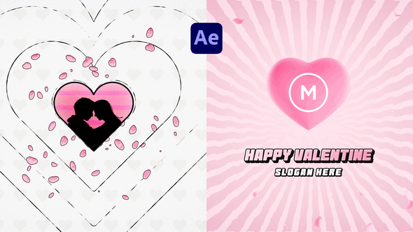 Videohive Valentine Retro Logo Reveal Logo Stings template preview