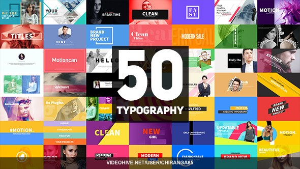 Videohive 50 Typography Titles template preview