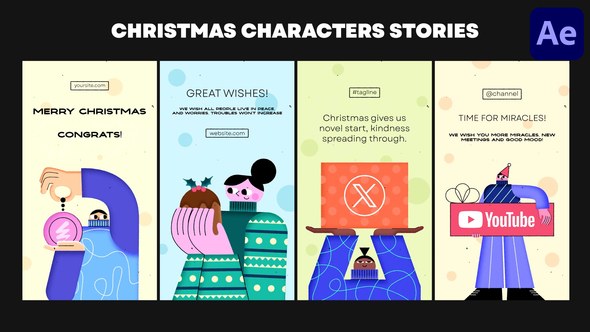 Videohive Christmas Characters Stories | After Effects Openers template preview