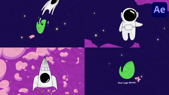 Videohive Spaceman Logo Opener for After Effects Logo Stings template preview