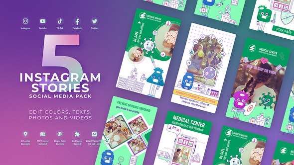 Videohive Medical Healthcare Vertical Stories Video Displays template preview