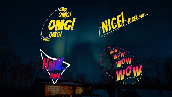 Comic Text Animations Premiere Pro template preview