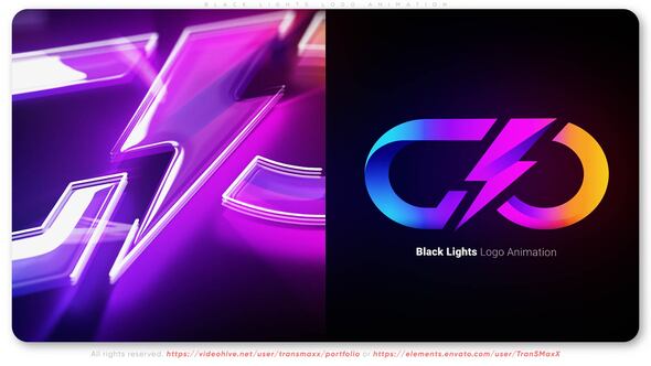 Videohive Black Lights Logo Animation Logo Stings template preview