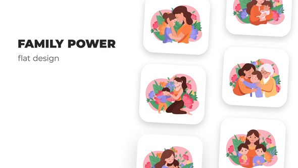 Videohive Family power - Flat Design Elements template preview