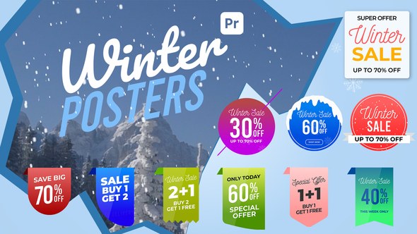 Winter Sale Posters & Labels for Premiere Pro Premiere Pro template preview