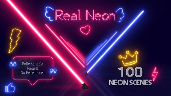 Videohive Real Neon Titles template preview