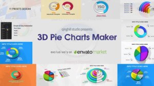 Videohive 3D Pie Charts Maker Infographics template preview