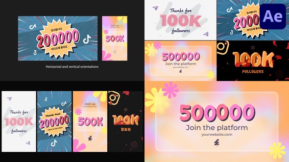 Videohive Followers Typography for After Effects Titles template preview
