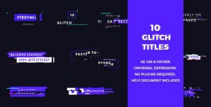 10 Glitch Titles Video Displays template preview