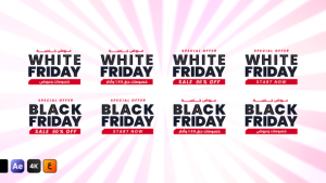 Videohive Neon Black Friday & White Friday Discount Titles template preview