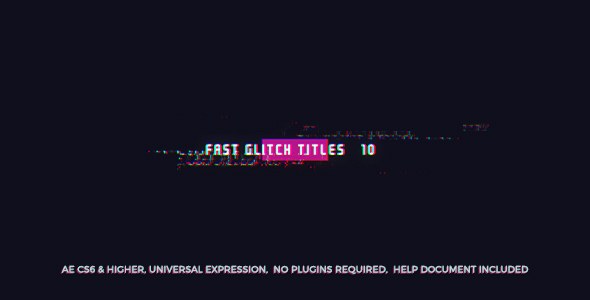 Videohive Fast Glitch Titles Titles template preview