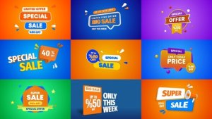 Videohive 3D Sale Banners Titles template preview