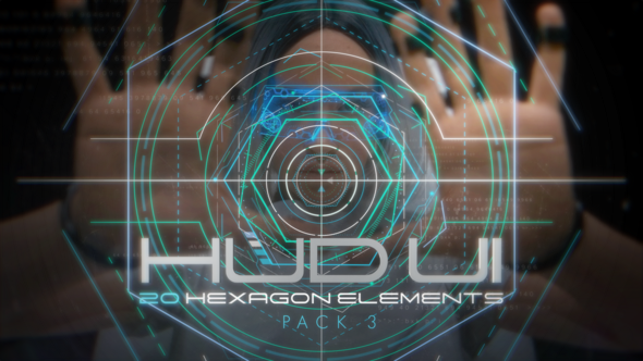 Videohive Hud UI Hexagon Elements - Pack 3 Elements template preview