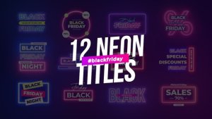 Videohive Black Friday Neon Titles Titles template preview