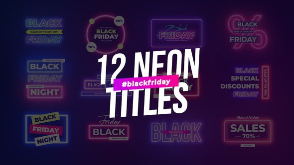 Videohive Black Friday Neon Titles Titles template preview