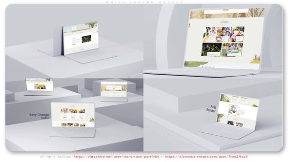 Videohive White Laptop Mockup Product Promo template preview