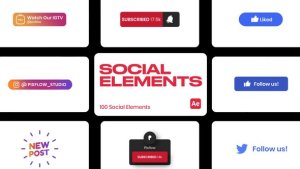Videohive Social Elements for After Effects Elements template preview