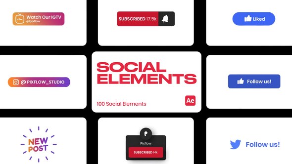 Videohive Social Elements for After Effects Elements template preview