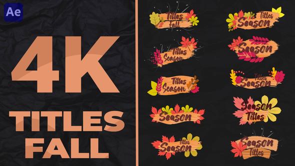 Videohive Titles Fall 4k Elements template preview