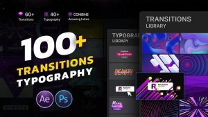 Transitions & Typography Library Video Displays template preview