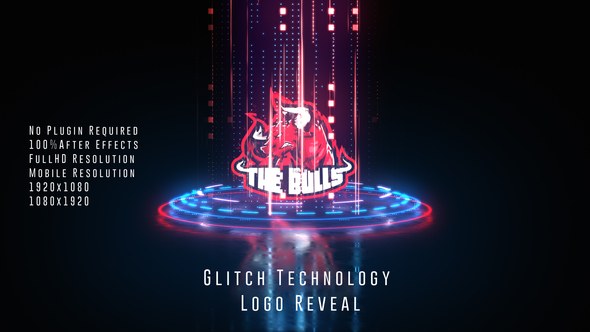 Videohive Glitch Technology Logo Reveal Logo Stings template preview