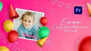 Birthday Premier Pro Gift Card Slideshow | Birthday Opener Premiere Pro template preview