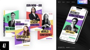 Videohive Conference Instagram Stories Video Displays template preview