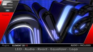 LED Audio React Equalizer Logo Video Displays template preview