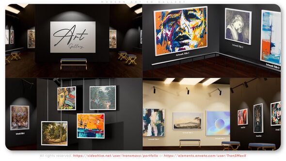 Videohive Modern Art 3d Gallery Video Displays template preview