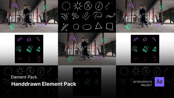 Videohive Element Pack - Handdrawn Element Pack After Effects Template Elements template preview