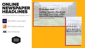 Videohive Online Newspaper Headlines Promo Titles template preview