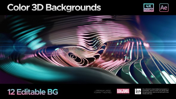 Videohive Color 3D Backgrounds Elements template preview