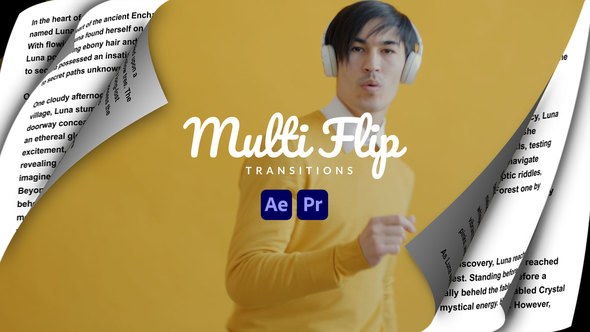 Videohive Multi Page Flip Transitions Elements template preview