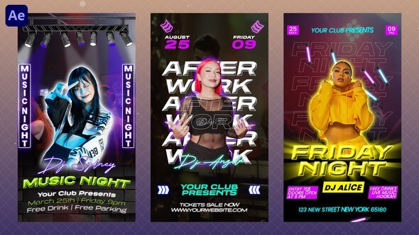 Videohive Night Club Flyers 57153298 Openers template preview