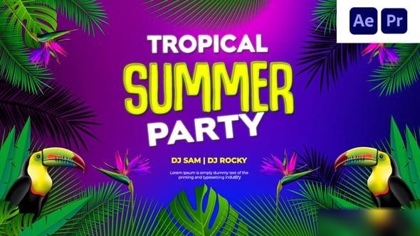 Videohive Tropical Summer Party Intro Elements template preview