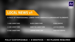 Local News Elements Lower Third Package Video Displays template preview