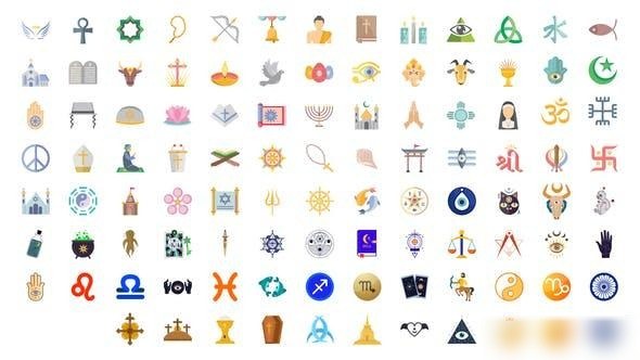 Videohive 100 Religious Icons