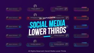 Videohive Social Media Lower Thirds - After Effects Elements template preview